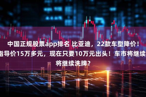 中国正规股票app排名 比亚迪，22款车型降价！一款指导价15万多元，现在只要10万元出头！车市将继续洗牌？